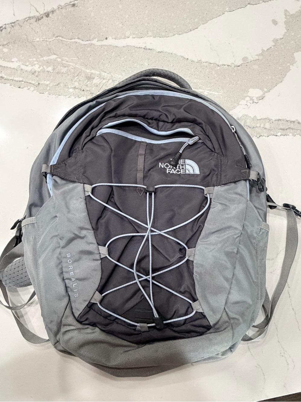 The North Face Borealis Backpack - Light Gray and Charcoal